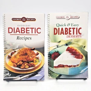 (2) FAVORITE ALL TIME RECIPES Diabetic recipes desserts spiral bound - Picture 1 of 11