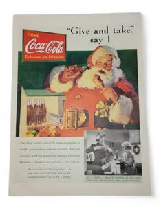 Life Magazine Advertisement Page With Santa Clause "Give And Take" 1950s - Picture 1 of 4
