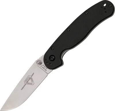 Ontario Rat II Linerlock Black Folding AUS-8 Stainless Satin Pocket Knife - Image 1 of 4