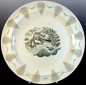 ATEMBERAUBEND Lg. WEDGWOOD ERIC RAVILIOUS DESIGNED TRAVEL PLATE - LOKOMOTIVE - Bild 1 von 7