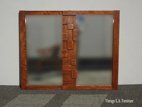 Vintage Mid Century Modern Paul Evans Style Brutalist Staccato Mirror by Lane Cover