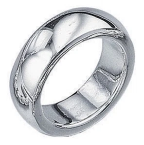 Elements 925 Polished Sterling Silver Men's Heavyweight Plain Band Wedding Ring - Picture 1 of 3