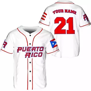 Personalized Sports Puerto Rico Baseball Jersey Shirt XS-5XL, Puerto Rico Jersey - Picture 1 of 2