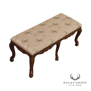 Karges French Louis XV Style Upholstered Window Bench - Picture 1 of 12