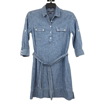 Tommy Bahama Women's 100% Cotton Belted Dual Pocket Denim Dress Blue Small - Image 1 of 4