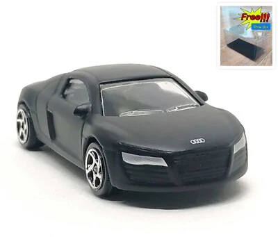 Majorette Audi R8 Matte Black 1:60 (3 inches) 237D no Package - Image 1 of 4
