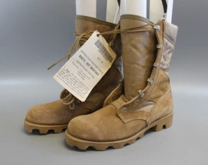 RO-SEARCH TAN SUEDE/CANVAS STEEL TOE MILITARY BOOTS MENS SZ 5.5R - Picture 1 of 8