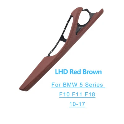 Red Brown Inner Door Armrest Panel Outer Frame Fits BMW 5 Series F10 F11 F18 LHD Foto 1 de 4