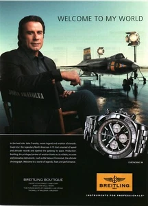 2016 PRINT AD - BREITLING CHRONOMAT 44 WATCH AD - NORTH AMERICAN X-15 - TRAVOLTA - Picture 1 of 1