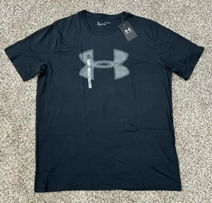 New UNDER ARMOUR Big Logo Men's Black T-shirt Tee Loose Size XL (M6) - Picture 1 of 4