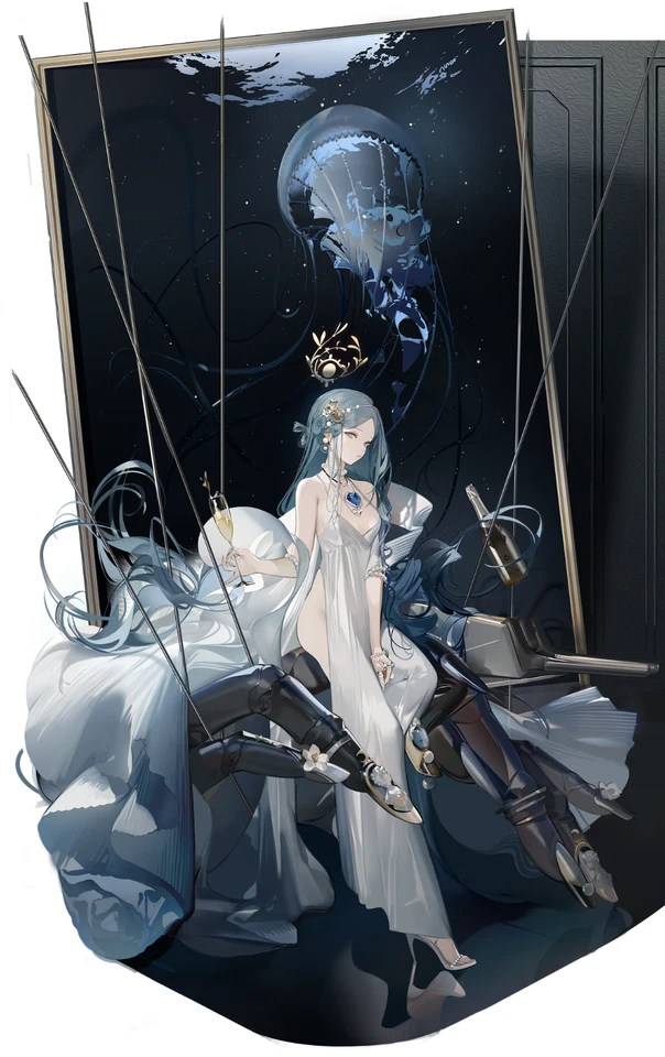 Azur Lane Champagne Wedding Weatherproof Anime Sticker 6" Car Decal - Image 1 of 1