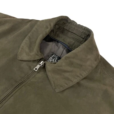 Jos. A. Jaqueta Bombardeiro Bank Masculina Camurça Artificial Zíper Completo Verde • Grande - Imagem 1 de 4