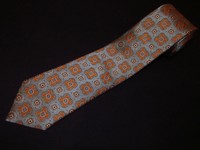 New Jos A Bank Tie Signature Gray Silver Orange Floral Woven Luxury Thick Silk 