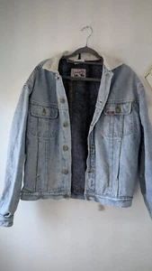 Lee Storm Rider VINTAGE giacca denim foderata coperta righe orizzontali taglia S - Foto 1 di 14