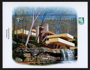MARSHALL ISLANDS, SCOTT # 1158, SOUVENIR SHEET MNH BIRTH FRANK LLOYD WRIGHT 2017 - Picture 1 of 1