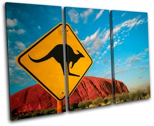 Ayers Rock Uluru Landmarks TREBLE Leinwand Wand Kunst Bild drucken - Bild 1 von 1
