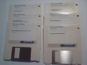 Set of six 3.5 floppy disks - IBM Microsoft Paintbrush Works Mouse Version 1.05  - Picture 1 of 10