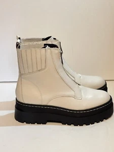 Marc Fisher LTD Prisco Leather Boot $235 Ivory - Size 10 - Picture 1 of 7