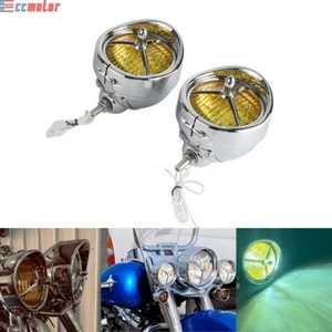 4.5in Passing Fog Lights w/ Trim Ring For Harley Touring Road King Street Glide - Picture 1 of 7