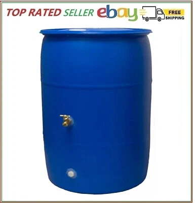 Sistema de almacenamiento de recolección de agua de plástico reciclado de barril de lluvia de 55 galones con grifo Foto 1 de 4