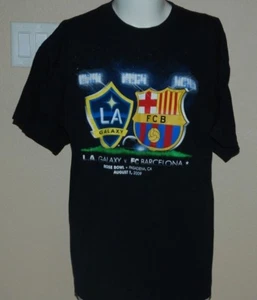LA Galaxy v Barcelona at the Rose Bowl August 1, 2009 T-shirt Soccer Futbol RARE - Picture 1 of 4