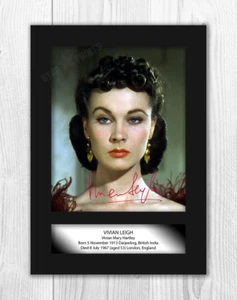 Vivien Leigh (2) A4 reproduction signed photograph poster. Choice of frame. - Imagen 1 de 10