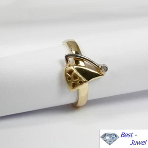 Ring in 585 Gold 14 Karat mit Brillant Diamant 0,01 ct. - Bild 1 von 3