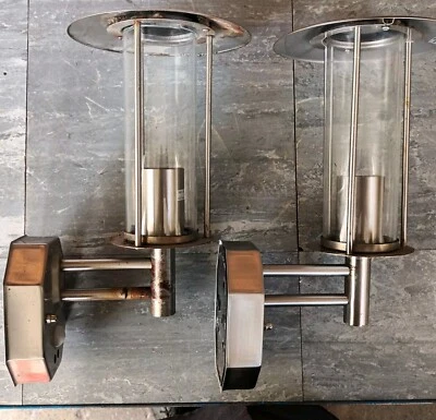 2 X Trieste PIR Outide Light Lantern - stainless steel - orginally from B and Q - Image 1 of 4