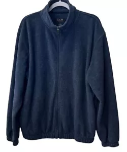 C & B Sport By Croft & Barrow Full Zip Fleece Jacket Men Sz Med Blue Gray New - Picture 1 of 7