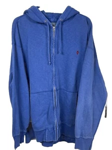 Vintage Y2K Ralph Lauren Polo Herren 3x Big Blue Zip up Hoodie Sweatshirt - Bild 1 von 9
