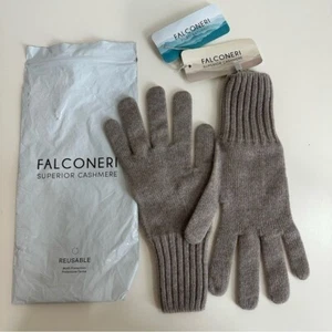 Falconeri Ultrasoft Cashmere Gloves in Dust (Grey) Size M-L - Picture 1 of 6