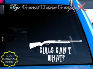 Girls Can't What? #4 - Caza - Calcomanía de vinilo - Elección de color - ALTA CALIDAD - Imagen 1 de 2