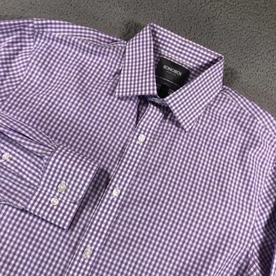 Camisa Bonobos Para Hombre 16.5 33 Púrpura Blanca Cuadros Guinga Manga Larga Sin Arrugas Foto 1 de 4