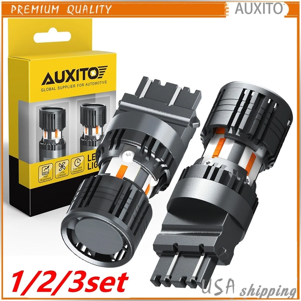 Lâmpada LED 3157 âmbar amarelo sinal de seta embutido luz resistor de carga conjunto 1/2 - Imagem 1 de 1