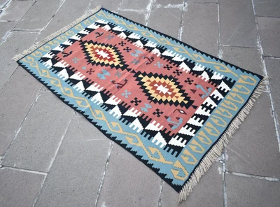 Alfombra Turca 39"" x 62"" Anatolia Kayseri Alfombra Acrílica Decoración del Hogar Alfombra Tejida Plana Foto 1 de 4