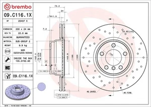 BREMBO 2x Bremsscheibe gelocht/innenbel. passend für BMW 3er Touring F31 3 F36 - Bild 1 von 2