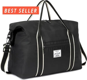 Schwarze Reisetasche mit Computerfach Übernachtung Fitnessstudio Tragetasche Gepäck - Bild 1 von 7