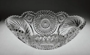 Banana Fruit Bowl ABP American Brilliant Period cut glass crystal 11 x 8 x 4.5 - Picture 1 of 10