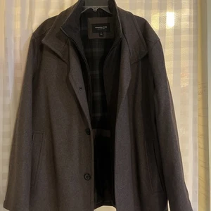 London Fog Men's Muted Brown Wool Blend Car Coat with Bib, Size XL - Picture 1 of 13