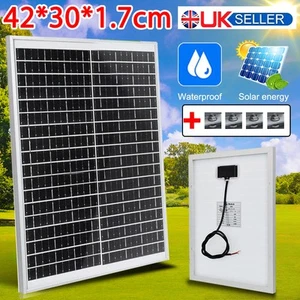 120 Watt 12V Mono Solar Panel Kit With Bracket Battery Charger Boat Camping RV - Picture 1 of 13