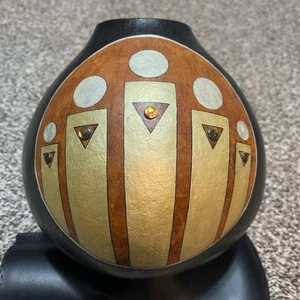 Native American Handpainted Gourd Folk Art “straight From ❤️ “ Robin Ann Powell - Picture 1 of 10
