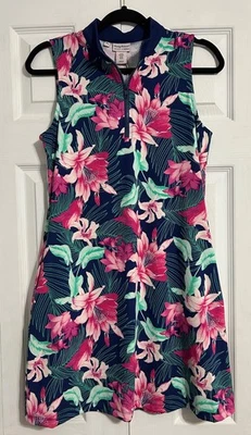 Tommy Bahama Raqueta y Pádel Mujer Vestido Mediano Floral Sin Mangas UPF 50 NUEVO Foto 1 de 4