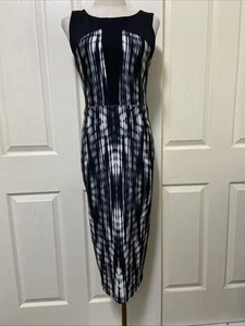 KOOKAI Black White Sleeveless Midi Pencil Dress ~ Size 2 - Picture 1 of 11