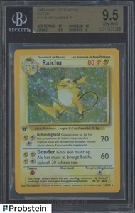 1999 Pokemon Base Set 1st Edition Dutch #14 Raichu Holo R BGS 9.5 GEM MINT - Picture 1 of 2