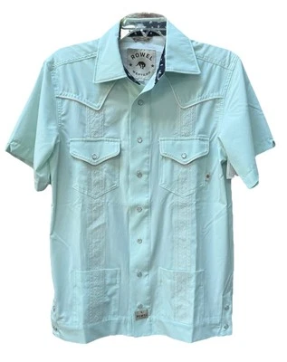 NWT Rowel Guayabera Trevi Perfomance Shirt Saltwater Small Western Pearl Snap - Image 1 of 4