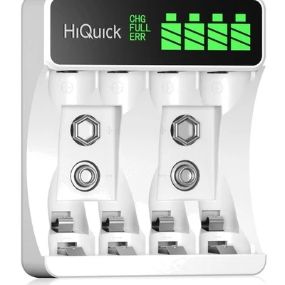 Akku Ladegerät 4 Ladeplätze Li-Ion NiMH AAA AA Schnellladegerät LCD-Display - Bild 1 von 4