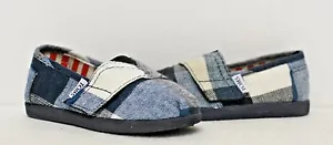 Toms Tiny Classics Blue Plaid Baby Shoes Size: 6.5 Only 013118D11|BLUE Toddlers - Picture 1 of 5