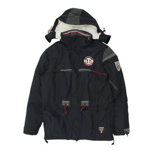 Jean Paul Ski Jacket | Vintage Quilted Mens N Navy Designer Hooded Skiing Coat - Picture 1 of 5