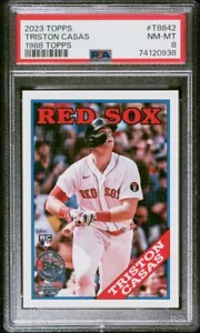 2023 Topps Series 1 Triston Casas #T8842 1988 Throwback RC PSA 8 Boston Red Sox - Picture 1 of 3