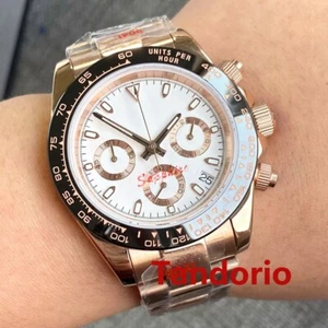 Reloj para hombre Bliger 39 mm multifunción cronógrafo completo VK63 cuarzo oro rosa - Imagen 1 de 5